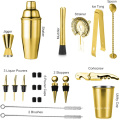 Amazon Golden 24pcs bar tool set Cocktail Shaker Set with Stand,Perfect Bartender Kit for Bar,with diverse cocktail utensil